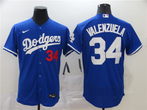 Personalized Dodgers 34 Fernando Valenzuela Royal 2020 Flexbase Jersey
