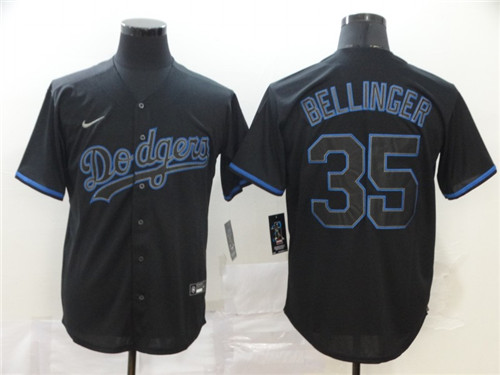 Personalized Dodgers 35 Cody Bellinger Black Shadow 2020 Cool Base Jersey