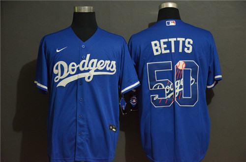 Personalized Dodgers 50 Mookie Betts Royal 2020 Cool Base With Team Logo Jersey