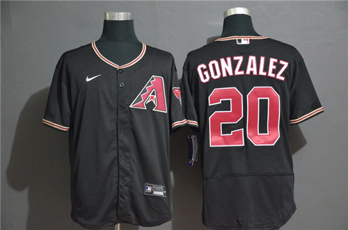 Personalized Diamondbacks 20 Luis Gonzalez Black 2020 Flexbase Jersey