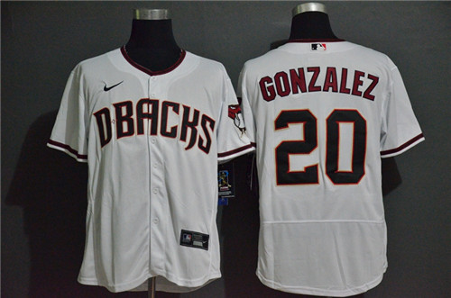 Personalized Diamondbacks 20 Luis Gonzalez White 2020 Flexbase Jersey