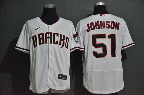 Personalized Diamondbacks 51 Randy Johnson White 2020 Flexbase Jersey