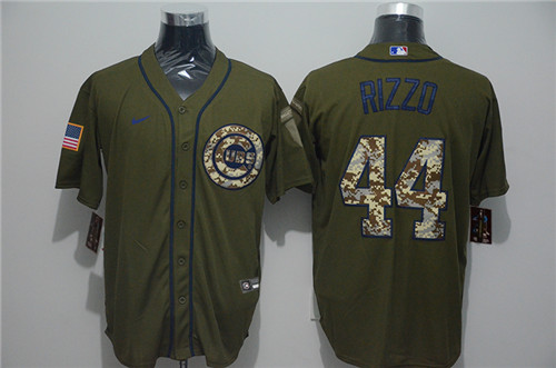 Personalized Cubs 44 Anthony Rizzo Olive 2020 Cool Base Jersey