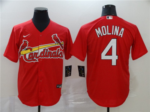 Personalized Cardinals 4 Yadier Molina Red 2020 Cool Base Jersey