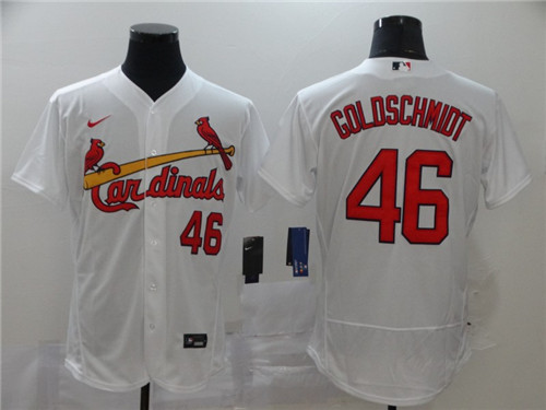Personalized Cardinals 46 Paul Goldschmidt White 2020 Flexbase Jersey