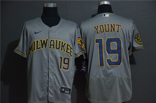 Personalized Brewers 19 Robin Yount Gray 2020 Flexbase Jersey