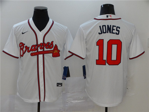 Personalized Braves 10 Chipper Jones White 2020 Cool Base Jersey
