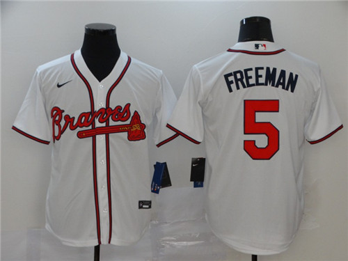 Personalized Braves 5 Freddie Freeman White 2020 Cool Base Jersey