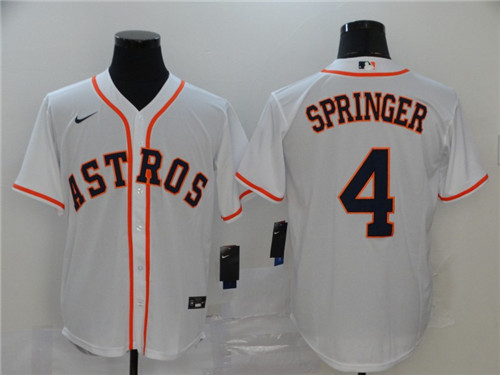 Personalized Astros 4 George Springer White 2020 Cool Base Jersey
