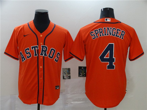Personalized Astros 4 George Springer Orange 2020 Cool Base Jersey
