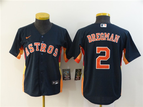 Personalized Astros 2 Alex Bregman Navy Women 2020 Cool Base Jersey