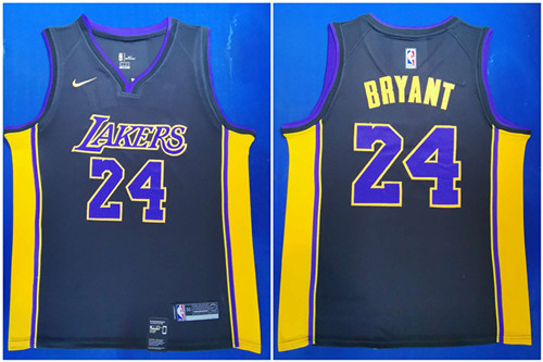 Personalized Lakers 24 Kobe Bryant Black Swingman Jersey