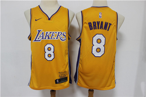 Personalized Lakers 8 Kobe Bryant Yellow Swingman Jersey