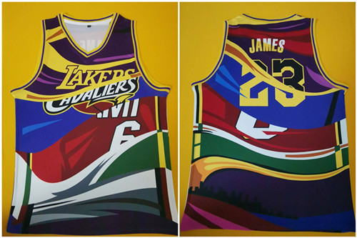 Personalized Lakers 23 Lebron James Multi Color Swingman Jersey