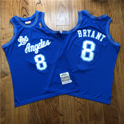 Personalized Lakers 8 Kobe Bryant Blue 1996-97 Hardwood Classics Jersey
