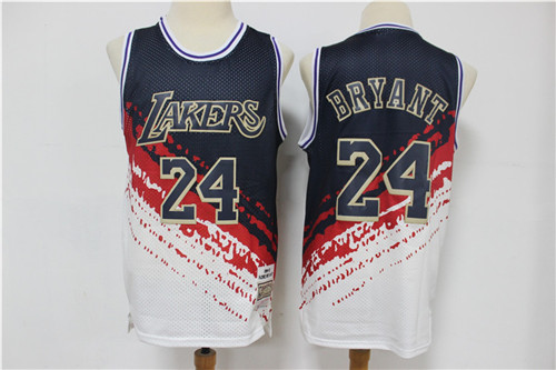 Personalized Lakers 24 Kobe Bryant White Independence Day Hardwood Classics Jersey
