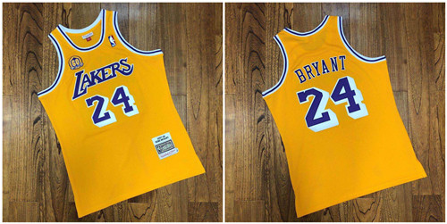 Personalized Lakers 24 Kobe Bryant Yellow 60th Anniversary 2007-08 Hardwood Classics Jersey
