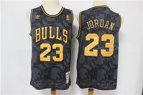 Personalized Bulls 23 Michael Jordan Black Hardwood Classics Jersey