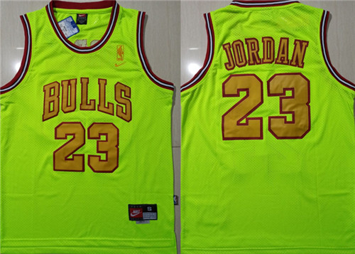 Personalized Bulls 23 Michael Jordan Fluorescent Green Mesh Swingman Jersey