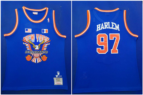 Personalized Knicks 97 Knicks Harlem Royal Hardwood Classics Mesh Swingman Jersey