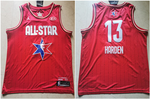 Personalized Rockets 13 James Harden Red 2020 NBA All-Star Jordan Brand Swingman Jersey