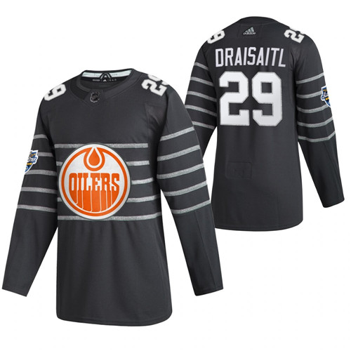 Personalized Oilers 29 Leon Draisaitl Gray 2020 NHL All-Star Game Jersey