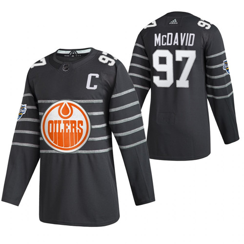 Personalized Oilers 97 Connor McDavid Gray 2020 NHL All-Star Game Jersey