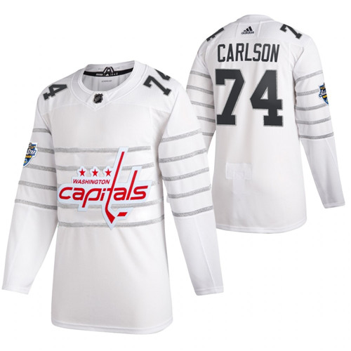 Personalized Capitals 74 John Carlson White 2020 NHL All-Star Game Jersey