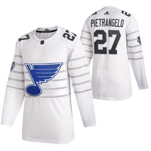 Personalized Blues 27 Alex Pietrangelo White 2020 NHL All-Star Game Jersey