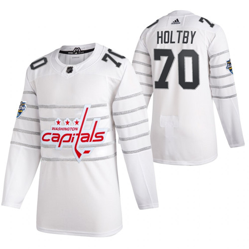 Personalized Capitals 70 Braden Holtby White 2020 NHL All-Star Game Jersey