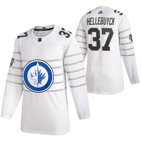 Personalized Jets 37 Connor Hellebuyck White 2020 NHL All-Star Game Jersey