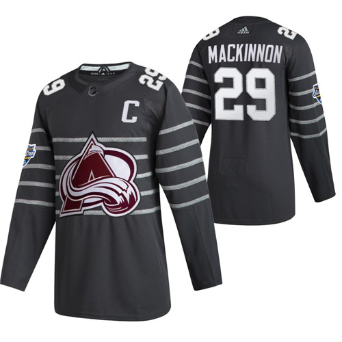 Personalized Avalanche 29 Nathan MacKinnon Gray 2020 NHL All-Star Game Jersey