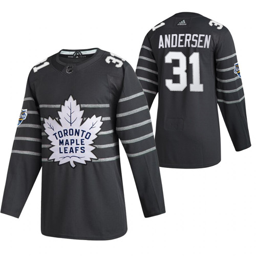 Personalized Maple Leafs 31 Frederik Andersen Gray 2020 NHL All-Star Game Jersey