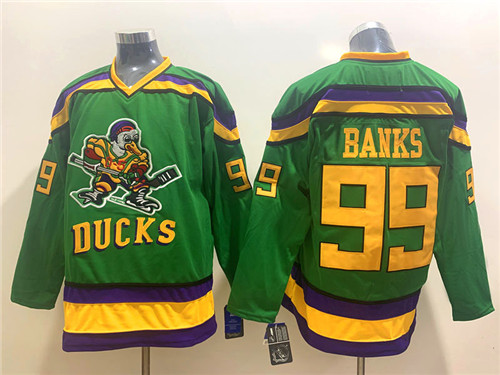 Personalized Ducks 99 Adam Banks Green CCM Jersey