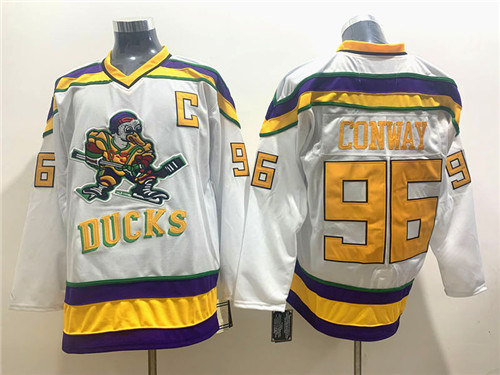 Personalized Ducks 96 Charlie Conway White CCM Jersey