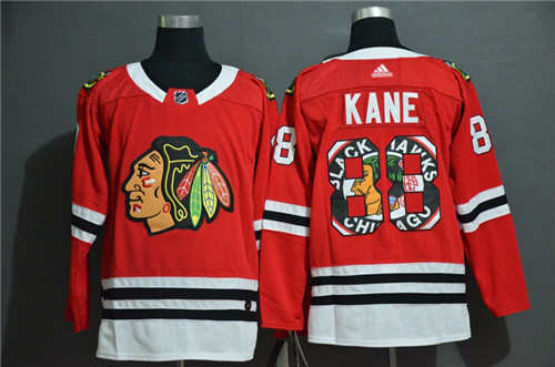 Personalized Blackhawks 88 Patrick Kane Red Fashion Jersey