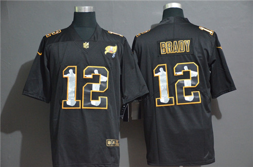 Personalized Buccaneers 12 Tom Brady Black Jesus Faith Edition Limited Jersey