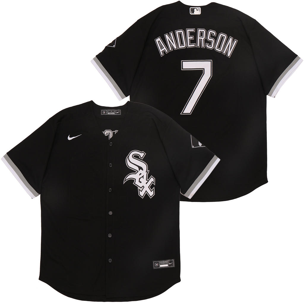 Personalized White Sox 7 Tim Anderson Black 2020 Cool Base Jersey