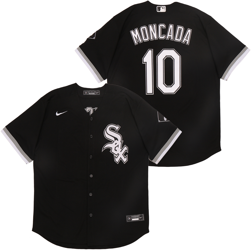 Personalized White Sox 10 Yoan Moncada Black 2020 Cool Base Jersey