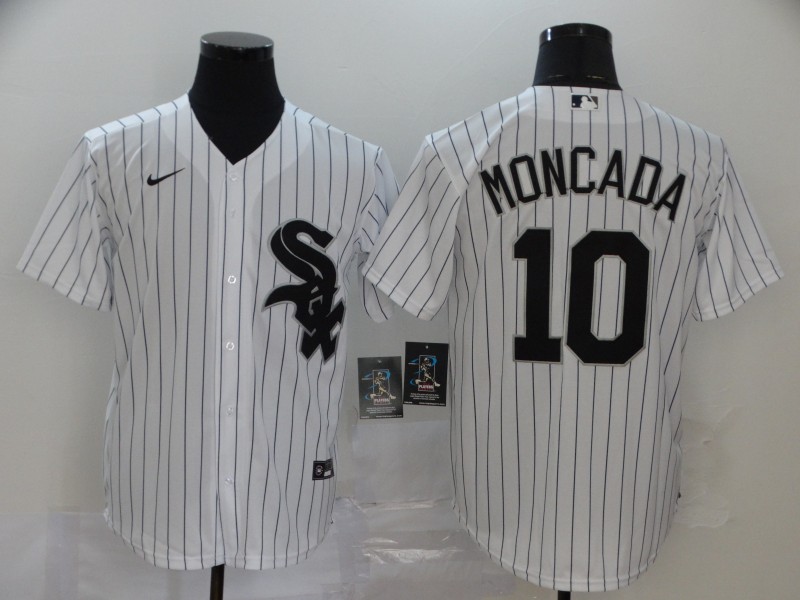 Personalized White Sox 10 Yoan Moncada White 2020 Cool Base Jersey