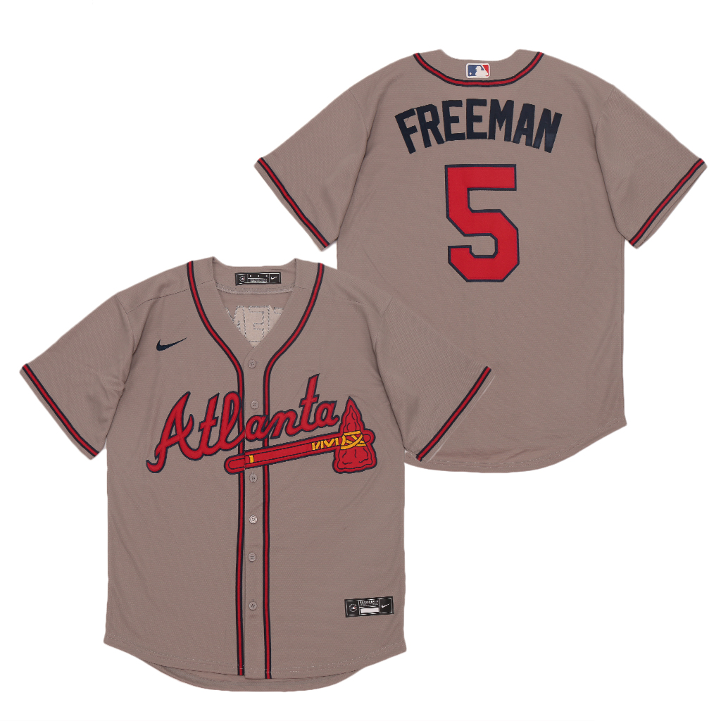 Personalized Braves 5 Freddie Freeman Gray 2020 Cool Base Jersey