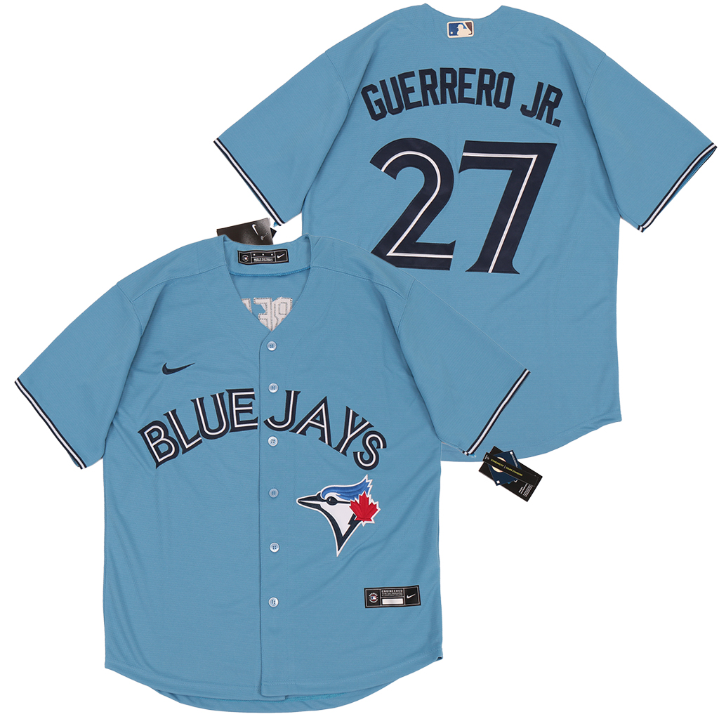 Personalized Blue Jays 27 Vladimir Guerrero Jr. Light Blue 2020 Cool Base Jersey