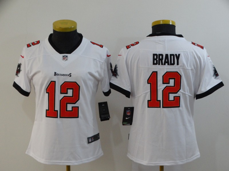 Personalized Women ike Buccaneers 12 Tom Brady White Women New 2020 Untouchable Limited Jersey
