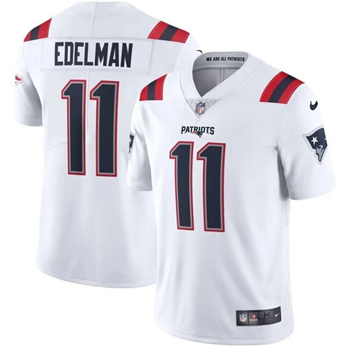 Personalized Patriots 11 Julian Edelman White 2020 New Untouchable Limited Jersey
