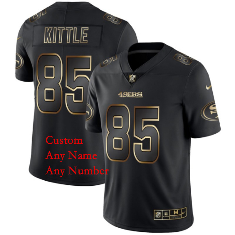 Personalized Custom 49ers Black Gold Untouchable Limited Jersey