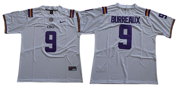 Personalized LSU Tigers 9 Joe Burreaux White College Football Jersey