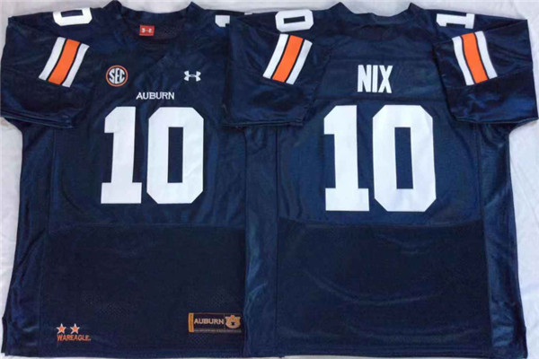 Personalized Auburn Tigers 10 Bo Nix Navy College Football Jersey