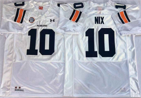 Personalized Auburn Tigers 10 Bo Nix White College Football Jersey