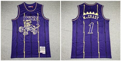 Personalized Raptors 1 Tracy McGrady Purple 1998-99 Hardwood Classics Jersey