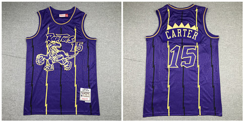Personalized Raptors 15 Vince Carter Purple 1998-99 Hardwood Classics Jersey